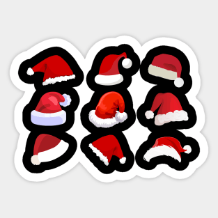 Santa Hats Collection: Get Into the Festive Spirit! Merry Christmas! Sticker